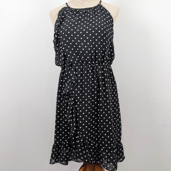 Reitmans Dresses & Skirts - Reitman's Black White Polka Dot Dress Size 7